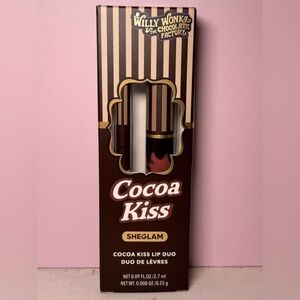 SHEGLAM Willy Wonka Cocoa Kiss Lip Duo (Cookies N' Milk) NIB 2.7 ml/0.09 fl oz